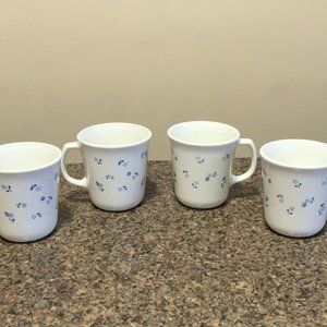 Vintage Corningware Mugs Set of 4 - Provincial Blue Flowers